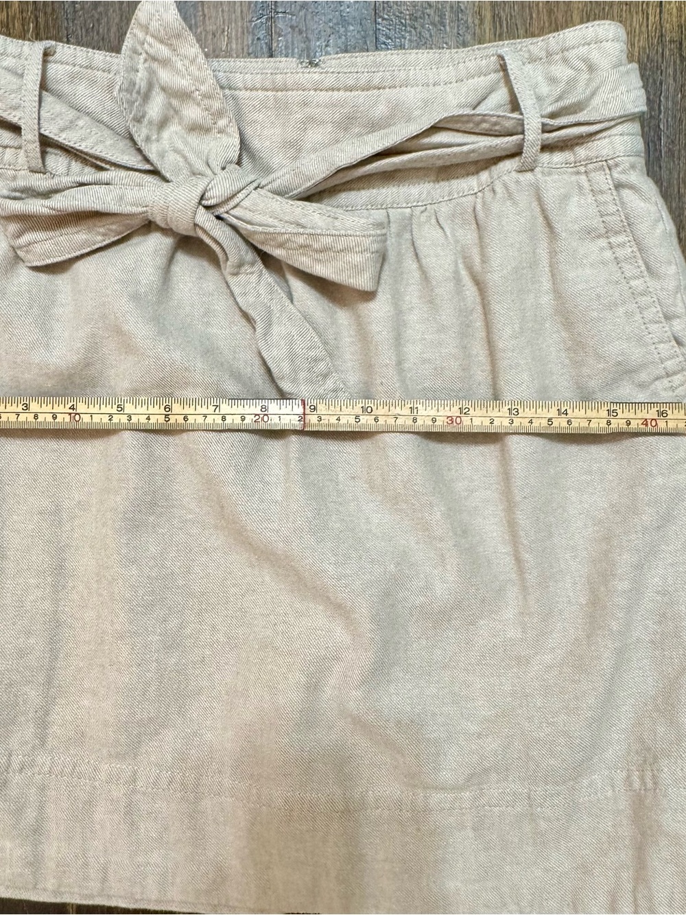 Banana Republic Linen Blend Paperbag Tie Waist Skirt Size 6 Beige - Picture 11 of 13